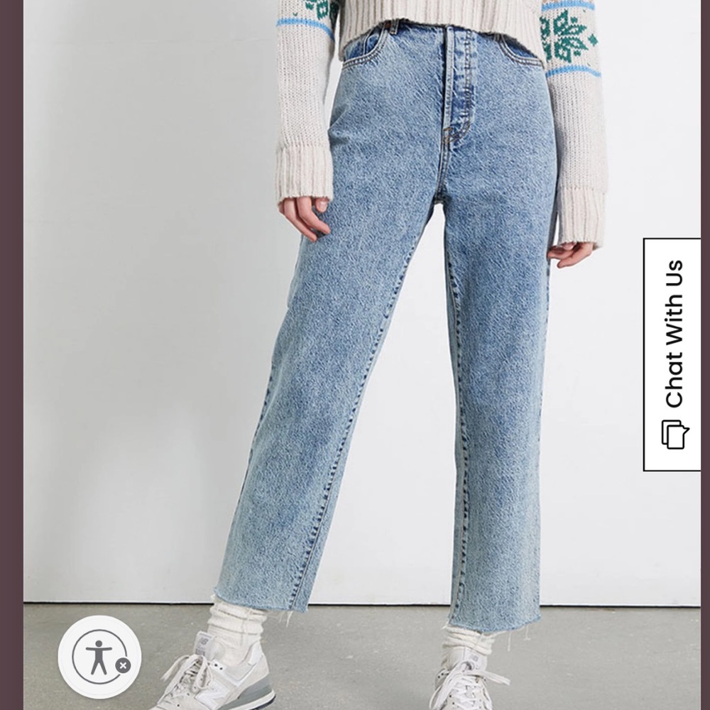 PacSun Eco Light Blue High Waisted Straight Leg Mom Jeans